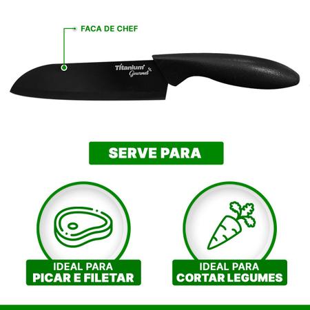Kit de Facas Para Cozinha Profissional Chef 10 Peças