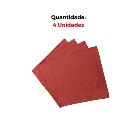 Imagem de Kit jogo de Guardanapos de tecido L'Hermitage Algodão 4 peças Vermelho Brinox - 57748/305