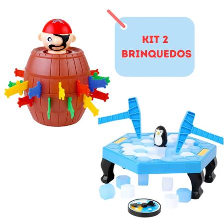 Jogo Quebra Gelo Pinguim E Barril Pirata Pula Art Brink