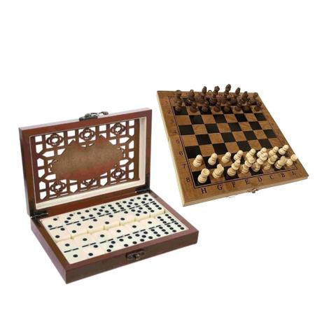 Jogo de Domino Profissional - 28 Peças + Caixa Luxo Madeira (BRINDE)