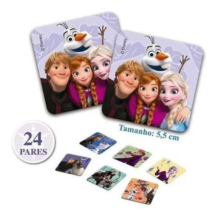 Super Kit Quebra-Cabeça, Dominó e Jogo da Memória Frozen 2 em