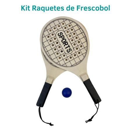 Kit Jogo Frescobol Tênis De Praia 2 Raquetes Bola N3 - DASCLAM VAREJO