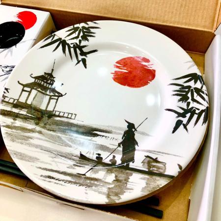 Jogo para servir japonês (6 pessoas) em cerâmica artesanal