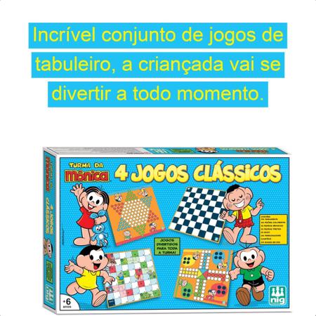 Jogo Clássico 4x1 Damas Ludo Xadrez Chinês Turma Da Mônica - Nig Brinquedos  - Jogo de Dominó, Dama e Xadrez - Magazine Luiza