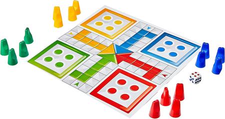 Kit Jogos Ludo + Dominó + Torre Maluca Estratégia Presente