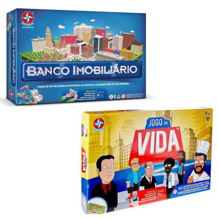 Kit jogo tabuleiro banco imobiliário + jogo da vida estrela - T