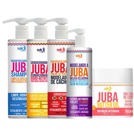 Imagem de Kit Juba Completo Shampoo + Condicionador + Mascara Butter Oil + Geleia + Encaracolando Widi Care