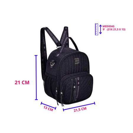 Kit Juvenil Rebecca Bonbon Mochila Preta de Costas com Lancheira e Estojo com Ecobag Imagem de Kit Juvenil Rebecca Bonbon Mochila Preta de Costas com Lancheira e Estojo com Ecobag