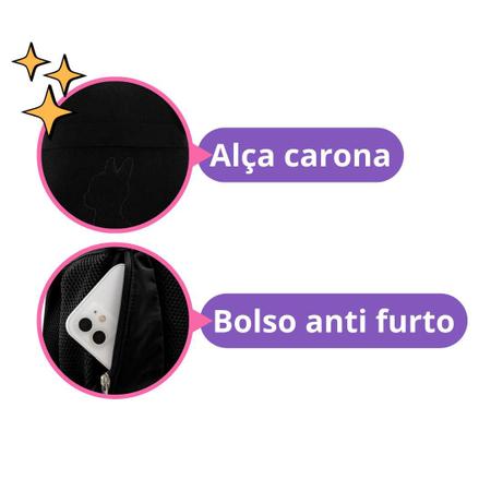 Kit Juvenil Rebecca Bonbon Mochila Preta de Costas com Lancheira e Estojo com Ecobag Imagem de Kit Juvenil Rebecca Bonbon Mochila Preta de Costas com Lancheira e Estojo com Ecobag