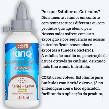 Imagem de Kit Kinq Cutículas Removedor Esfoliante E Hidratante Cora