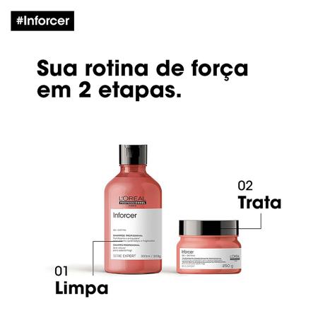 Imagem de Kit L'Oréal Professionnel Inforcer Serie Expert Shampoo Máscara e Blow Dry Fluidifier Leave-In (3 produtos)