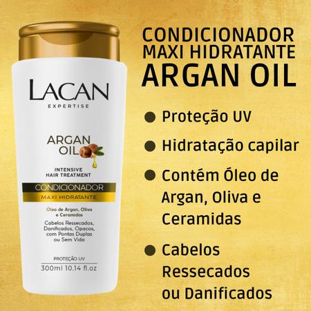 Imagem de Kit Lacan Argan Oil Shampoo Cond Leave-in Mascara Ampola