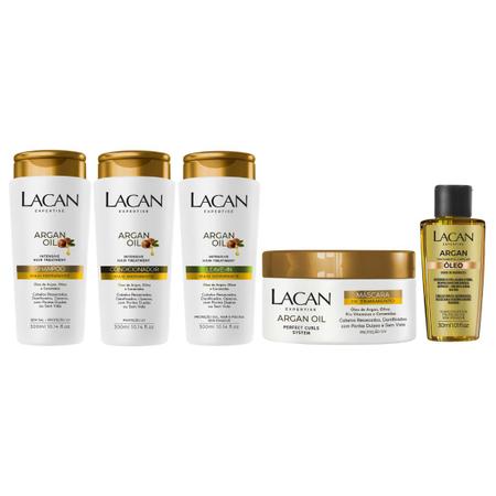 Imagem de Kit Lacan Argan Oil Shampoo Cond Leave-in Mascara Óleo 30ml