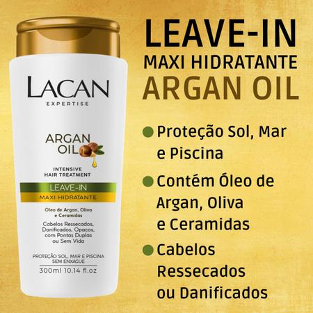 Imagem de Kit Lacan Argan Oil Shampoo Cond Leave-in Mascara Óleo 30ml