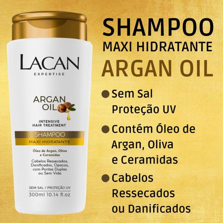 Imagem de Kit Lacan Argan Oil Shampoo Condicionador Leave In Mascara