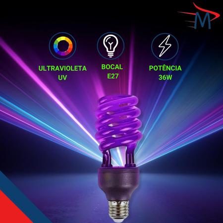 Imagem de Kit Lâmpada Luz Negra Com Chapéu Pulseira Colar Neon 30pçs