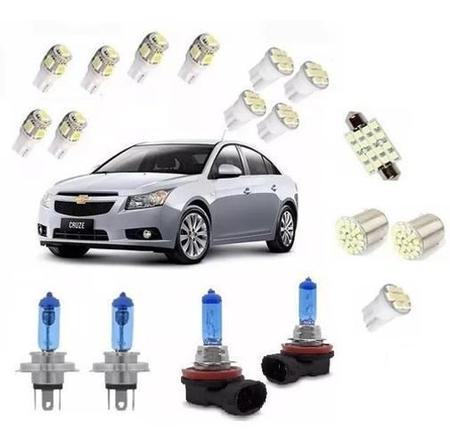 Kit Lâmpada Super Branca 8500K + Led Cruze 2011 À 2014 - Techone Imagem de Kit Lâmpada Super Branca 8500K + Led Cruze 2011 À 2014