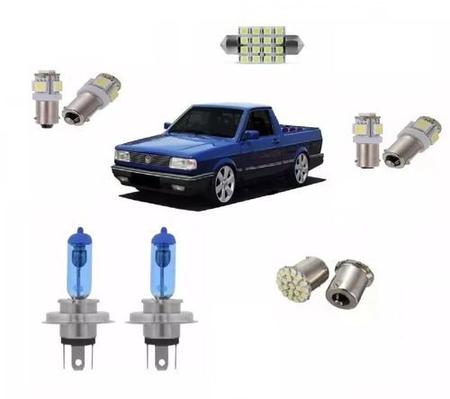 Kit Lâmpada Super Branca Farol + Led Gol Saveiro Quadrado G1 - Tiger Auto Imagem de Kit Lâmpada Super Branca Farol + Led Gol Saveiro Quadrado G1
