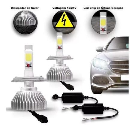 Imagem de Kit Lampada Super Led H4 Up 2014 2015 Farol Alto Baixo + T10