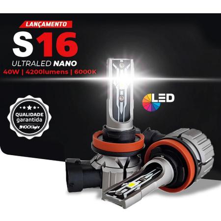 Kit Lâmpada Ultra Led H1 Shocklight S16 Nano 6000K 8400Lm Imagem de Kit Lâmpada Ultra Led H1 Shocklight S16 Nano 6000K 8400Lm