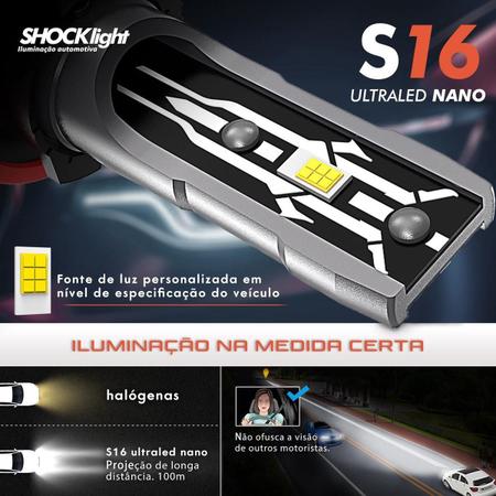 Kit Lâmpada Ultra Led H1 Shocklight S16 Nano 6000K 8400Lm Imagem de Kit Lâmpada Ultra Led H1 Shocklight S16 Nano 6000K 8400Lm