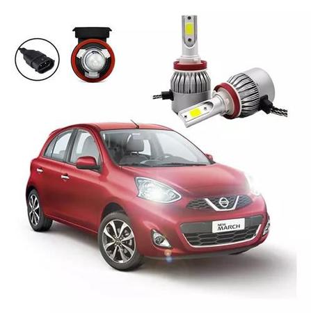 Imagem de Kit Lâmpadas Led Farol Milha Nissan March 2014 2015 2016