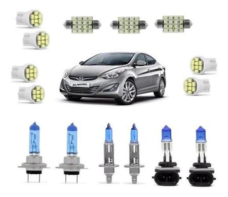 Imagem de Kit Lâmpadas Super Branca Farol + Led Elantra 2011 2012 2013