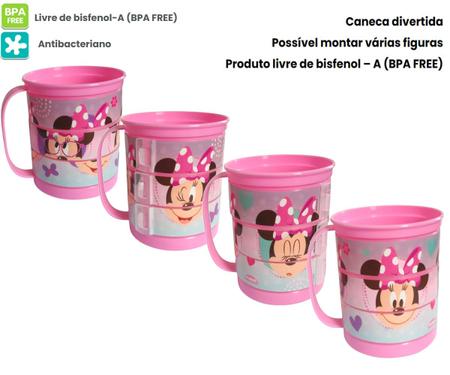 Kit escolar Minnie Mouse com garrafa e pote, 15631, Plasutil - CX