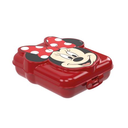 Imagem de Kit Lanche Minnie Disney Copo Tampa e Canudo 500ml e Sanduicheira - Plasútil