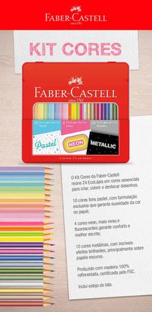 Imagem de Kit Lapis De Cor Pastel Neon Metalico Lata Faber Castell