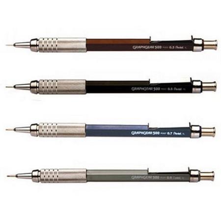 Imagem de Kit lapiseira pentel graphgear 500 - 0,3 - 0,5 - 0,7 - 0,9