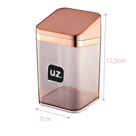 Imagem de Kit Lavabo Porta Escova, Algodão e Saboneteira 3p Rose Gold