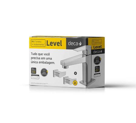 Kit Lavabo Torneira Mesa + 2 Acab. Level Cromado Deca Imagem de Kit Lavabo Torneira Mesa + 2 Acab. Level Cromado Deca