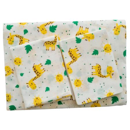 Imagem de Kit Lençol de berço bebe + 2 fronhas menino padrão americano macio com elástico estampado 100% algodão enxoval quarto mini cama avulso