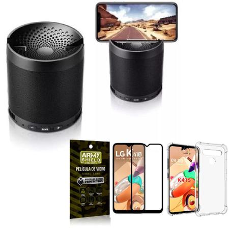 Imagem de Kit LG K41s Som Bluetooth Potente Q3 + Capinha + Película 3D - Armyshield