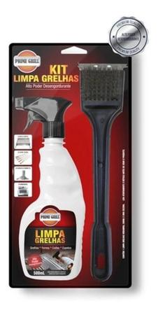 Imagem de Kit Limpa Grelhas Com Escova De Aço Prime Grill 500Ml