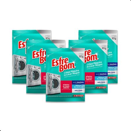 Kit Limpa Máquina de Lavar Roupas EsfreBom 5 Unidades - Bettanin Imagem de Kit Limpa Máquina de Lavar Roupas EsfreBom 5 Unidades