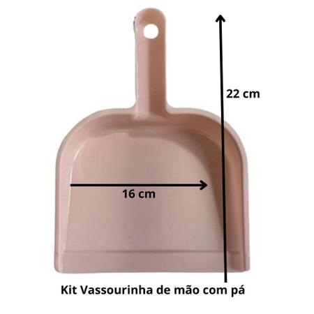 Imagem de Kit Limpeza Mini Pá e Vassoura de Mão 2 Peças Cerdas Macias