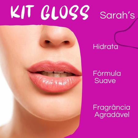 Imagem de Kit Lip Gloss Labial Glitter Alto Brilho Sarahs Beauty