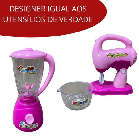 Imagem de Kit Liquidificador E Batedeira Infantil Luz E Som Cozinha