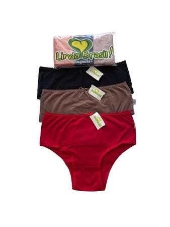 Kit liso 6 calcinhas calçola algodão adulto linda brasil Imagem de Kit liso 6 calcinhas calçola algodão adulto linda brasil