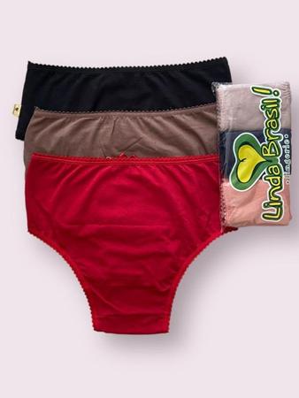 Kit liso 6 calcinhas calçola algodão adulto linda brasil Imagem de Kit liso 6 calcinhas calçola algodão adulto linda brasil