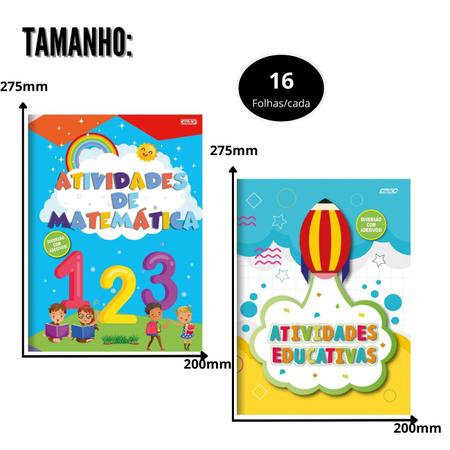 Imagem de Kit Livro de Atividades Educativas 5 e 6 Anos + Lápis de Cor para Coordenação Motora Raciocínio Lógico Desenvolvimento