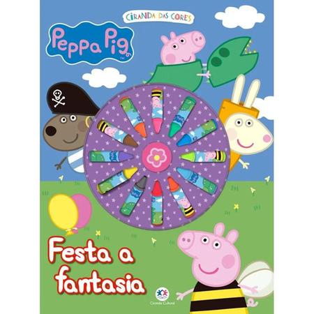 Imagem de Kit Livro Giz de cera Peppa Pig - Festa a fantasia + Banho Peppa Pig - Praia em família Ciranda Cultural