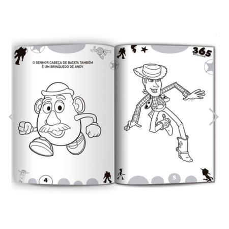 Imagem de Kit Livro para Colorir 365 Desenhos Toy Story Disney com Lápis 12 Cores Faber e Canetinhas Hidro Infantil