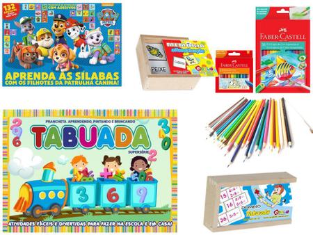 Dominó Jogo Educativo Pedagógico 28pcs Mdf - Patrulha Canina