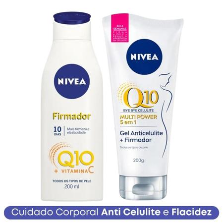 Imagem de Kit Loção Hidratante Corporal Antiflacidez Nívea Q10 com Vitamina C + Gel Firmador Bye Bye Celulite 200g