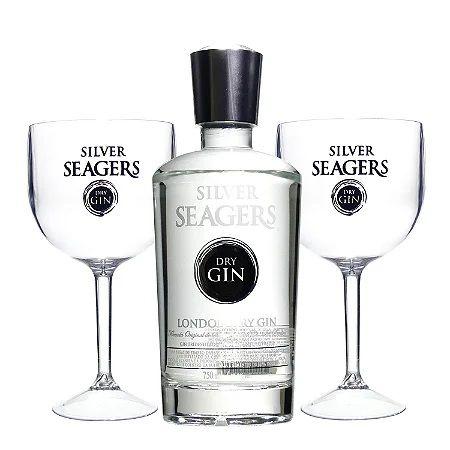 Kit london dry gin seagers 750ml com 2 tacas presente Imagem de Kit london dry gin seagers 750ml com 2 tacas presente