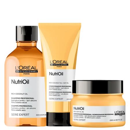 Imagem de Kit Loréal Nutrioil Shampoo 300ml+ Cond 200ml+ Máscara 250g