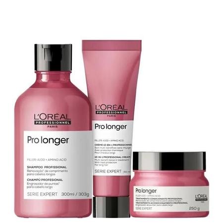 Imagem de Kit LOréal Pro Longer Shampoo 300ml + Máscara 250g + CPP Leave-in 150ml